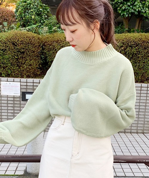 apres jour(アプレジュール)の「ガーター編み袖ボリュームニット【ZOZOTOWN限定アイテム】(ニット/セーター・レディース・ブラック/ベージュ/アイボリー/その他/ボルドー/モカ/ライトベージュ/ライトグリーン・フリー)」の6枚目の写真