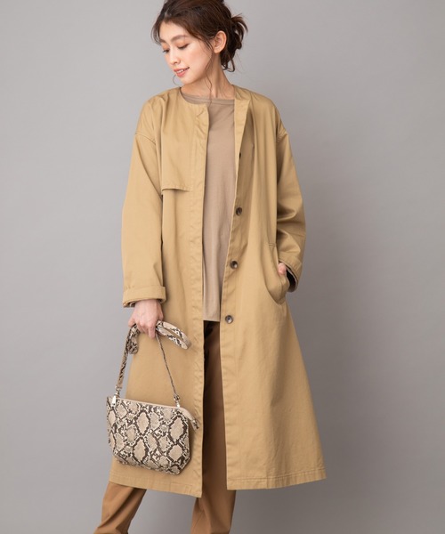 ミューニック munich コットンノーカラーコート　ベージュ　新品 Munich（ミューニック）の「コットンノーカラーコート（ノー