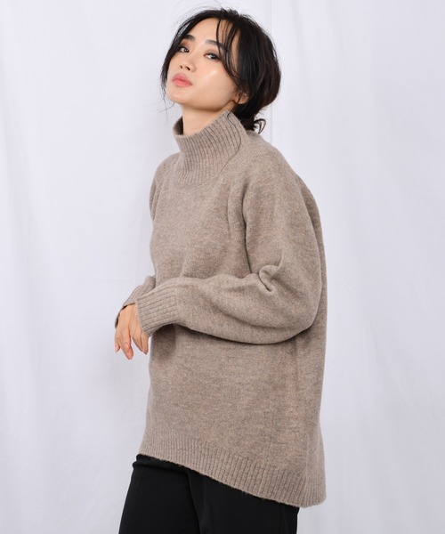 Ambre Neige（アンブルネージュ）の「ハイネックニットプルオーバー【WEB/EC限定商品】（ニット/セーター・レディース・ライトブルー/ダークブラウン/アイボリー/モカ/スモークピンク・FREE）」の17枚目の写真