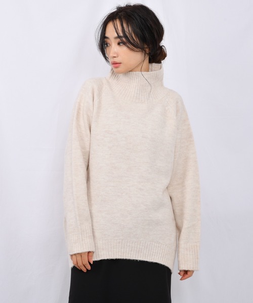 Ambre Neige（アンブルネージュ）の「ハイネックニットプルオーバー【WEB/EC限定商品】（ニット/セーター・レディース・ライトブルー/ダークブラウン/アイボリー/モカ/スモークピンク・FREE）」の7枚目の写真