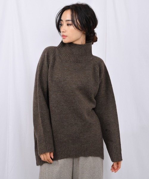 Ambre Neige（アンブルネージュ）の「ハイネックニットプルオーバー【WEB/EC限定商品】（ニット/セーター・レディース・ライトブルー/ダークブラウン/アイボリー/モカ/スモークピンク・FREE）」の11枚目の写真
