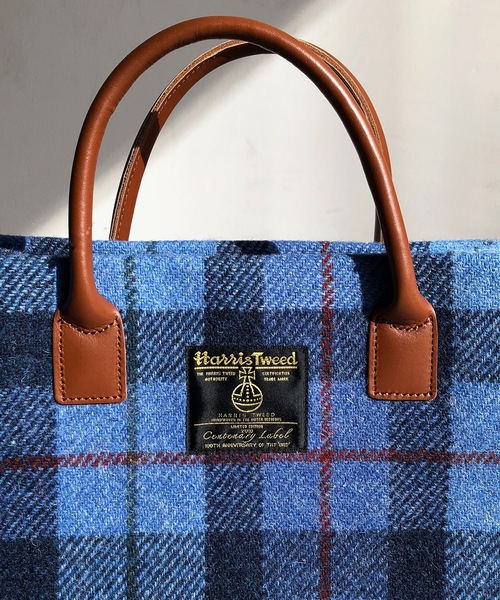 Nostalgic Garage(ノスタルジックガレー)の「Nostalgic Garage:HARRIS TWEED CHK MED TOTE ハリスツイード チェックトートバック Mトート(トートバッグ・レディース・グレー/レッド/ネイビー/ライトグレー/グリーン/イエロー/ブルー/ブルー系その他・FREE)」の9枚目の写真