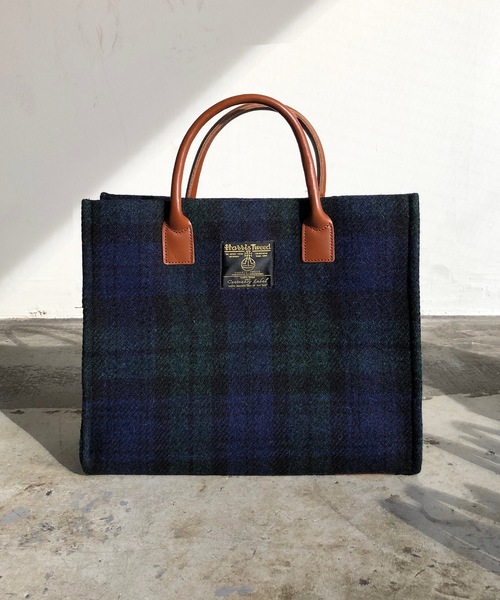 Nostalgic Garage(ノスタルジックガレー)の「Nostalgic Garage:HARRIS TWEED CHK MED TOTE ハリスツイード チェックトートバック Mトート(トートバッグ・レディース・グレー/レッド/ネイビー/ライトグレー/グリーン/イエロー/ブルー/ブルー系その他・FREE)」の13枚目の写真