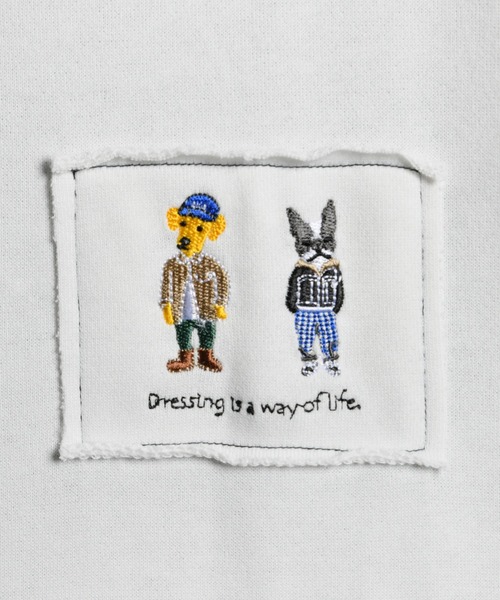 kutir（クティール）の「叩きつけ刺繍スウェット（スウェット・メンズ・ブラック/オフホワイト・MEDIUM/LARGE）」の9枚目の写真