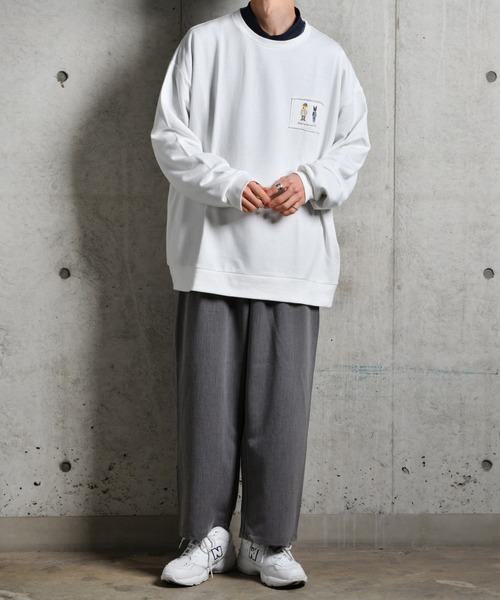 kutir（クティール）の「叩きつけ刺繍スウェット（スウェット・メンズ・ブラック/オフホワイト・MEDIUM/LARGE）」の6枚目の写真