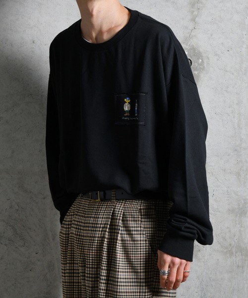 kutir（クティール）の「叩きつけ刺繍スウェット（スウェット・メンズ・ブラック/オフホワイト・MEDIUM/LARGE）」の11枚目の写真