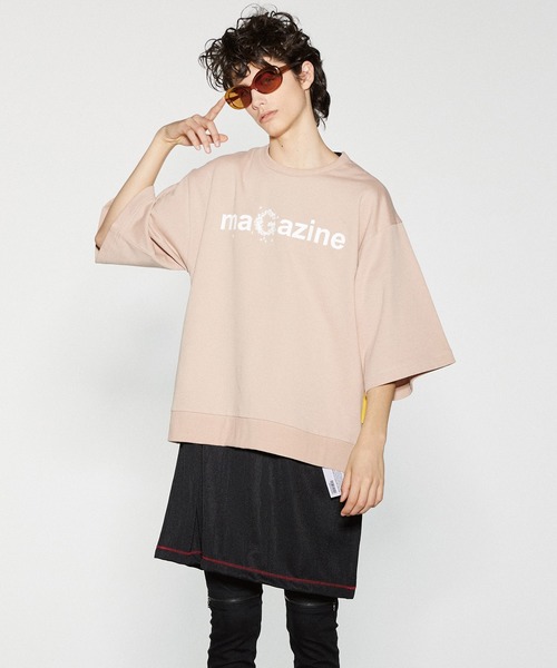 SHAREEF（シャリーフ）の「”MAGAZINE" S/S BIG T（Tシャツ/カットソー・メンズ・ベージュ/ダークグリーン/ブラック/トップグレー・2/3/1）」の3枚目の写真