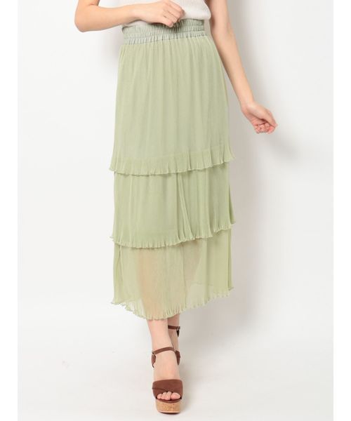 dazzlin（ダズリン）の「ファインプリーツチュールスカート（スカート・レディース・オフホワイト/ミント/モカ・FREE）」の3枚目の写真