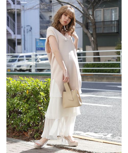 dazzlin（ダズリン）の「ファインプリーツチュールスカート（スカート・レディース・オフホワイト/ミント/モカ・FREE）」の6枚目の写真