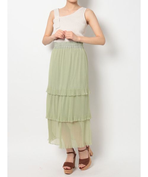 dazzlin（ダズリン）の「ファインプリーツチュールスカート（スカート・レディース・オフホワイト/ミント/モカ・FREE）」の14枚目の写真
