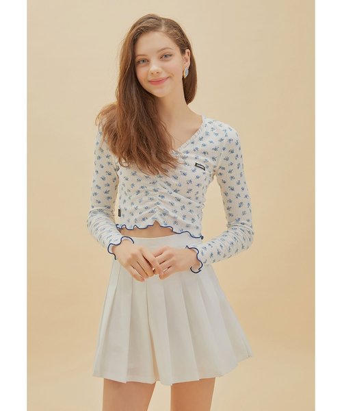 CRANK（クランク）の「『CRANK』FLOWER CROP T/花柄クロップド丈ロング