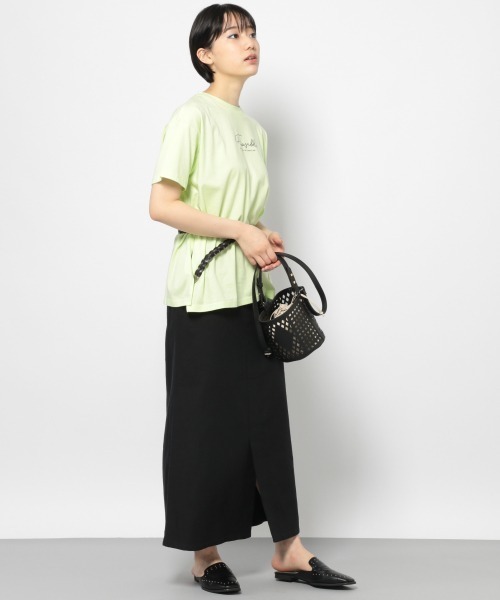 PAGEBOY（ページボーイ）の「サイドスリットロゴTシャツ（Tシャツ/カットソー・レディース・ブラック/オフホワイト/イエロー系その他・FREE）」の6枚目の写真