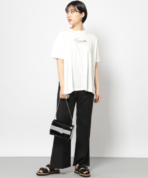PAGEBOY（ページボーイ）の「サイドスリットロゴTシャツ（Tシャツ/カットソー・レディース・ブラック/オフホワイト/イエロー系その他・FREE）」の8枚目の写真