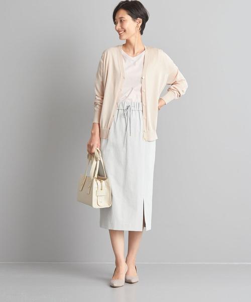 WORK TRIP OUTFITS GREEN LABEL RELAXING（ワークトリップアウトフィッツグリーンレーベル リラクシング）の「【WORK TRIP OUTFITS】★WTO D 天竺 Vネックカーディガン（カーディガン/ボレロ・レディース・ライトピンク/ライム/ネイビー/ホワイト・FREE）」の13枚目の写真