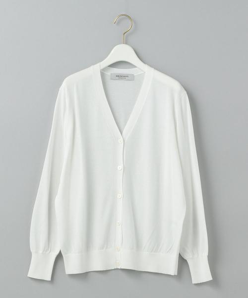 WORK TRIP OUTFITS GREEN LABEL RELAXING（ワークトリップアウトフィッツグリーンレーベル リラクシング）の「【WORK TRIP OUTFITS】★WTO D 天竺 Vネックカーディガン（カーディガン/ボレロ・レディース・ライトピンク/ライム/ネイビー/ホワイト・FREE）」の15枚目の写真