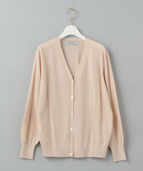WORK TRIP OUTFITS GREEN LABEL RELAXING（ワークトリップアウトフィッツグリーンレーベル リラクシング）の「【WORK TRIP OUTFITS】★WTO D 天竺 Vネックカーディガン（カーディガン/ボレロ・レディース・ライトピンク/ライム/ネイビー/ホワイト・FREE）」の21枚目の写真