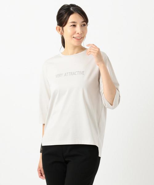 J.PRESS（ジェイプレス）の「【洗える】フロッキーロゴTEE カットソー（Tシャツ/カットソー・レディース・ブラック系/ライトグレー系/ブラウン系/ワイン系・T13/T15）」の12枚目の写真