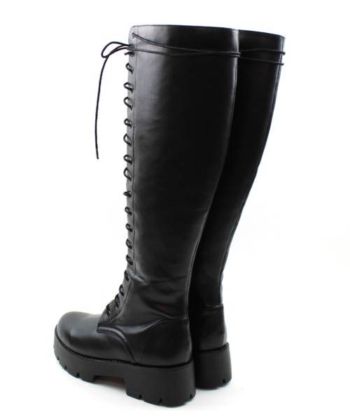 VIVIAN（ヴィヴィアン）の「厚底レースアップロングブーツ（ブーツ・レディース・ブラック・LL/M/L）」の4枚目の写真