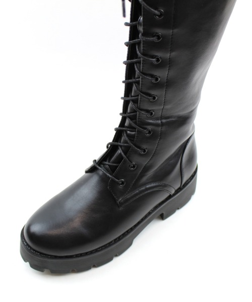VIVIAN（ヴィヴィアン）の「厚底レースアップロングブーツ（ブーツ・レディース・ブラック・LL/M/L）」の8枚目の写真