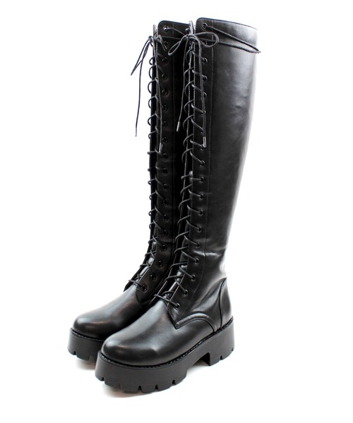 VIVIAN（ヴィヴィアン）の「厚底レースアップロングブーツ（ブーツ・レディース・ブラック・LL/M/L）」の12枚目の写真