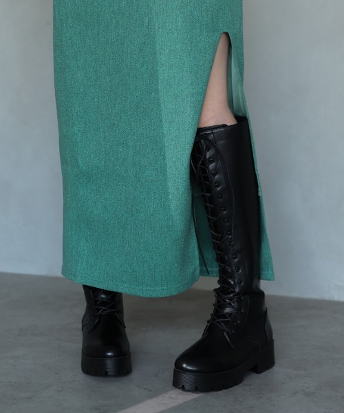 VIVIAN（ヴィヴィアン）の「厚底レースアップロングブーツ（ブーツ・レディース・ブラック・LL/M/L）」の18枚目の写真