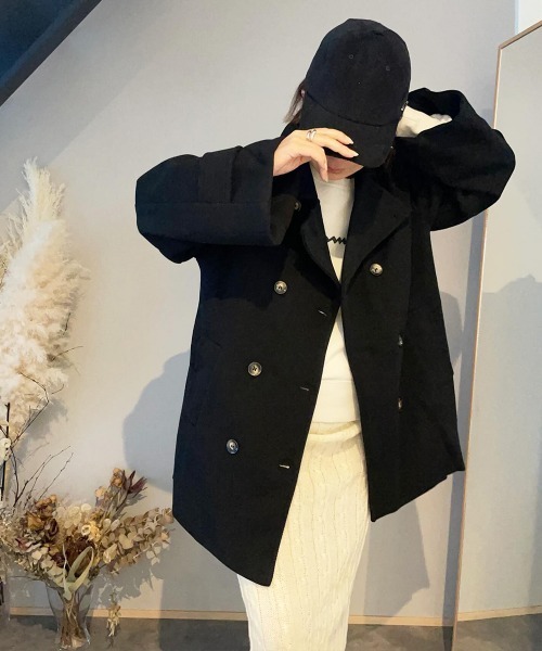 オーバーサイズピーコート ピーコート 
