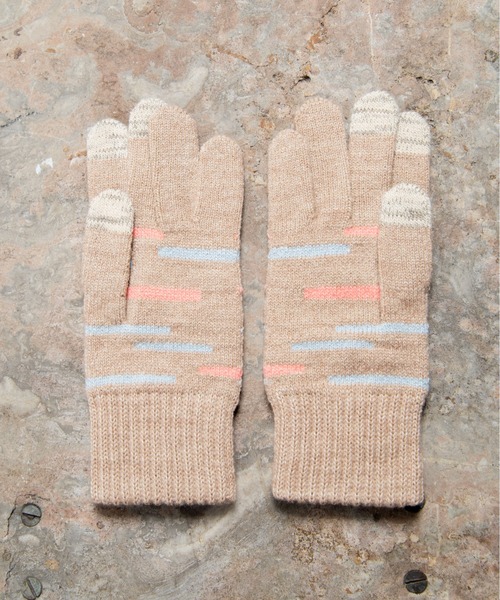EVOLG（エヴォログ）の「EVOLG エヴォログ::GLEAM 　ランダムボーダー　 スマホ対応 メンズ　レディース　ユニセックス手袋（手袋・レディース・チャコールグレー/ライトグレー/ベージュ/ネイビー・FREE）」の18枚目の写真