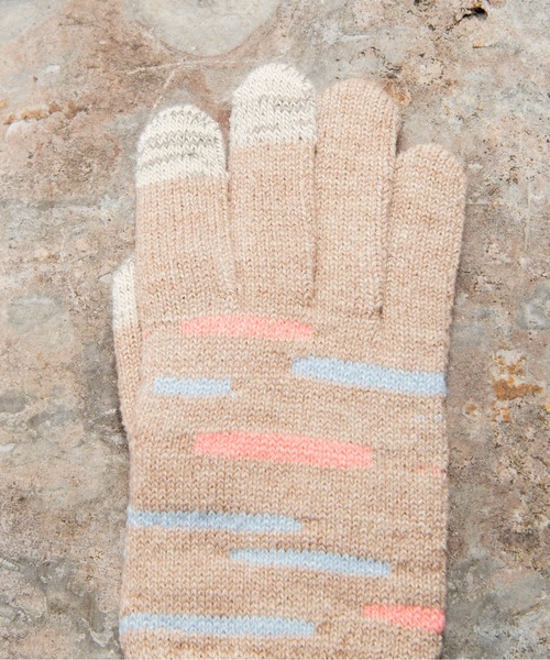 EVOLG（エヴォログ）の「EVOLG エヴォログ::GLEAM 　ランダムボーダー　 スマホ対応 メンズ　レディース　ユニセックス手袋（手袋・レディース・チャコールグレー/ライトグレー/ベージュ/ネイビー・FREE）」の19枚目の写真