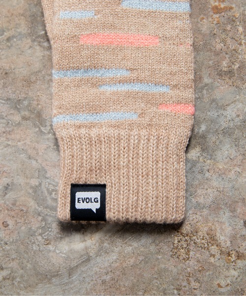 EVOLG（エヴォログ）の「EVOLG エヴォログ::GLEAM 　ランダムボーダー　 スマホ対応 メンズ　レディース　ユニセックス手袋（手袋・レディース・チャコールグレー/ライトグレー/ベージュ/ネイビー・FREE）」の20枚目の写真