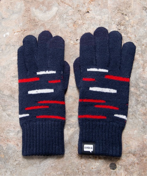 EVOLG（エヴォログ）の「EVOLG エヴォログ::GLEAM 　ランダムボーダー　 スマホ対応 メンズ　レディース　ユニセックス手袋（手袋・レディース・チャコールグレー/ライトグレー/ベージュ/ネイビー・FREE）」の11枚目の写真