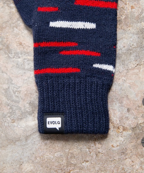 EVOLG（エヴォログ）の「EVOLG エヴォログ::GLEAM 　ランダムボーダー　 スマホ対応 メンズ　レディース　ユニセックス手袋（手袋・レディース・チャコールグレー/ライトグレー/ベージュ/ネイビー・FREE）」の14枚目の写真