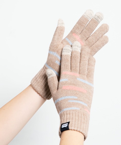 EVOLG（エヴォログ）の「EVOLG エヴォログ::GLEAM 　ランダムボーダー　 スマホ対応 メンズ　レディース　ユニセックス手袋（手袋・レディース・チャコールグレー/ライトグレー/ベージュ/ネイビー・FREE）」の21枚目の写真