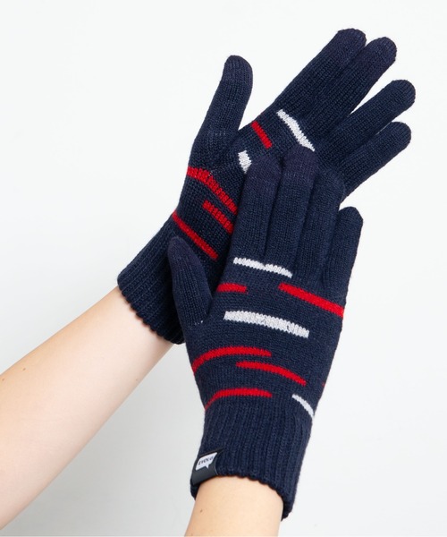 EVOLG（エヴォログ）の「EVOLG エヴォログ::GLEAM 　ランダムボーダー　 スマホ対応 メンズ　レディース　ユニセックス手袋（手袋・レディース・チャコールグレー/ライトグレー/ベージュ/ネイビー・FREE）」の15枚目の写真