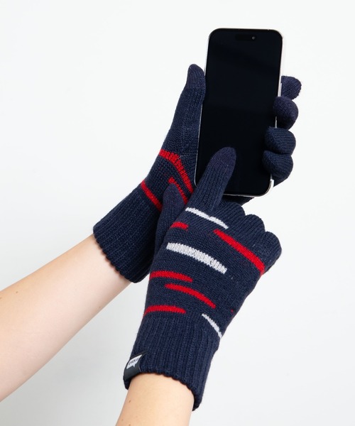 EVOLG（エヴォログ）の「EVOLG エヴォログ::GLEAM 　ランダムボーダー　 スマホ対応 メンズ　レディース　ユニセックス手袋（手袋・レディース・チャコールグレー/ライトグレー/ベージュ/ネイビー・FREE）」の16枚目の写真
