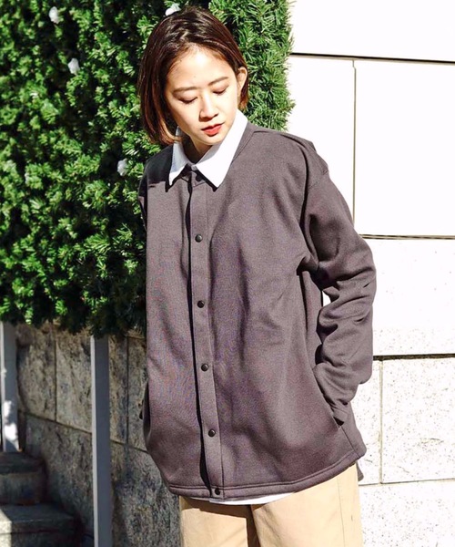 Blue Standard (ブルースタンダード)の「【BLUE STANDARD】裏フリースボタンカーディガン 裏起毛(カーディガン/ボレロ・メンズ・レンガ/ブラウン系その他/ネイビー/チャコールグレー・X-LARGE/MEDIUM/LARGE)」の2枚目の写真