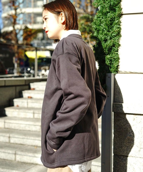 Blue Standard (ブルースタンダード)の「【BLUE STANDARD】裏フリースボタンカーディガン 裏起毛(カーディガン/ボレロ・メンズ・レンガ/ブラウン系その他/ネイビー/チャコールグレー・X-LARGE/MEDIUM/LARGE)」の8枚目の写真