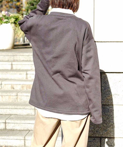 Blue Standard (ブルースタンダード)の「【BLUE STANDARD】裏フリースボタンカーディガン 裏起毛(カーディガン/ボレロ・メンズ・レンガ/ブラウン系その他/ネイビー/チャコールグレー・X-LARGE/MEDIUM/LARGE)」の9枚目の写真