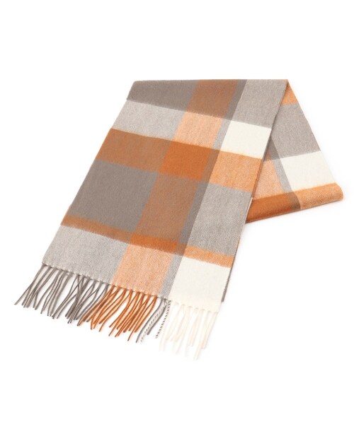 カシミヤ ブロックチェック マフラー