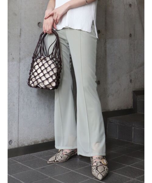 MURUA(ムルーア)の「ピンタックシアーパンツ(スラックス・レディース・ブラック/ライトグリーン/アイボリー/その他1・1/2)」の3枚目の写真