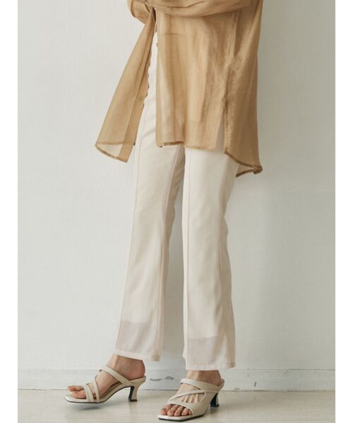 MURUA(ムルーア)の「ピンタックシアーパンツ(スラックス・レディース・ブラック/ライトグリーン/アイボリー/その他1・1/2)」の1枚目の写真