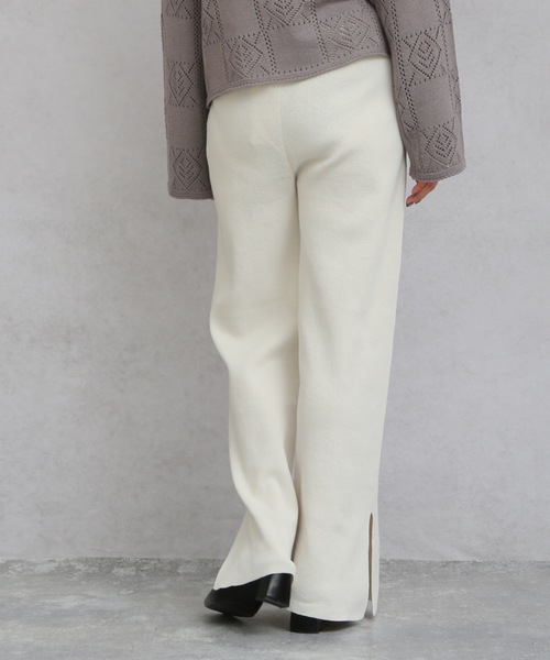 ap retro（アプレトロ）の「センタータックスリットニットパンツ【ZOZO限定アイテム】（その他パンツ・レディース・ブラック/ベージュ/ライトグリーン/アイボリー・FREE）」の7枚目の写真