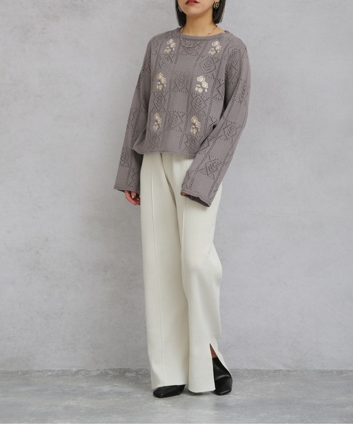 ap retro（アプレトロ）の「センタータックスリットニットパンツ【ZOZO限定アイテム】（その他パンツ・レディース・ブラック/ベージュ/ライトグリーン/アイボリー・FREE）」の11枚目の写真