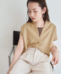 titivate | ﾘﾈﾝ混ﾊﾞﾝﾄﾞｶﾗｰﾌﾚﾝﾁｽﾘｰﾌﾞｼｬﾂ(シャツ/ブラウス)