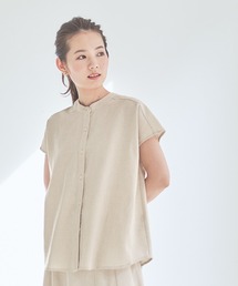 titivate | ﾘﾈﾝ混ﾊﾞﾝﾄﾞｶﾗｰﾌﾚﾝﾁｽﾘｰﾌﾞｼｬﾂ(シャツ/ブラウス)