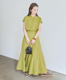 titivate | ﾘﾈﾝ混ﾊﾞﾝﾄﾞｶﾗｰﾌﾚﾝﾁｽﾘｰﾌﾞｼｬﾂ(シャツ/ブラウス)