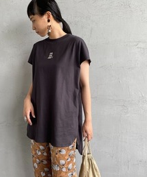 AMERICANA | [Americana×JEANS FACTORY/アメリカーナ×ジーンズファクトリー] 別注 ロゴ刺繍 フレンチスリーブTシャツ(Tシャツ/カットソー)