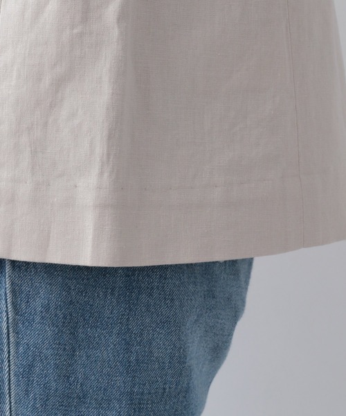 GLOBAL WORK（グローバルワーク）の「リネンコンSETUPジャケット【MATINEE LINE】/940048（ノーカラージャケット・レディース・グリーン系その他6/グレイッシュベージュ/ダークブラウン/ライトベージュ・MEDIUM/LARGE）」の13枚目の写真