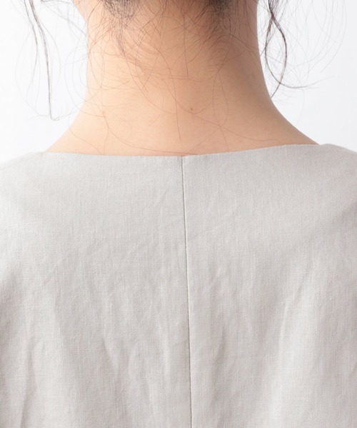GLOBAL WORK（グローバルワーク）の「リネンコンSETUPジャケット【MATINEE LINE】/940048（ノーカラージャケット・レディース・グリーン系その他6/グレイッシュベージュ/ダークブラウン/ライトベージュ・MEDIUM/LARGE）」の16枚目の写真