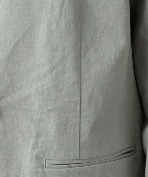 GLOBAL WORK（グローバルワーク）の「リネンコンSETUPジャケット【MATINEE LINE】/940048（ノーカラージャケット・レディース・グリーン系その他6/グレイッシュベージュ/ダークブラウン/ライトベージュ・MEDIUM/LARGE）」の8枚目の写真