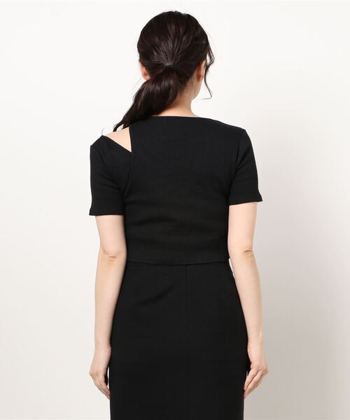 SPINNS（スピンズ）の「リブ切り替え肩開きカットソー（Tシャツ/カットソー・レディース・ブラック/アイボリー/モカ・ONESIZE）」の5枚目の写真